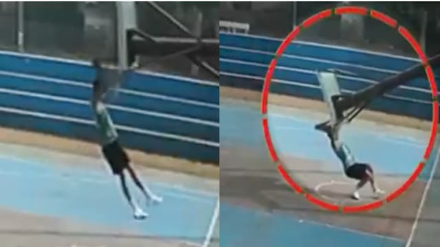 练球时篮球架突倒下   印度16岁少年被砸死