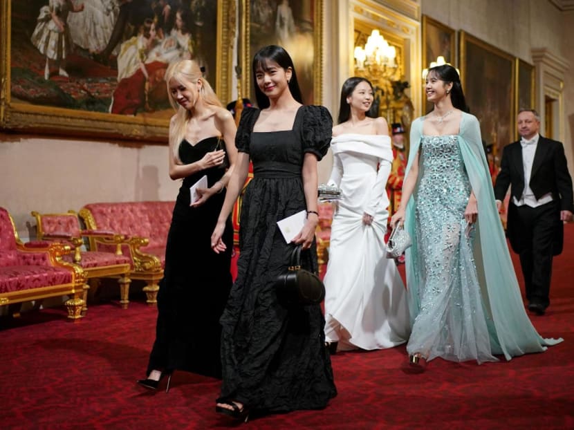 Members of South Korean girl band Blackpink arrive for a State Banquet at Buckingham Palace in central London on Nov 21, 2023, for South Korea's President Yoon Suk Yeol and his wife Kim Keon Hee on their first day of a three-day state visit to the UK.