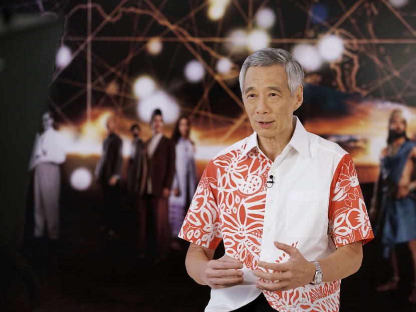 Prime Minister Lee Hsien Loong at the recording of his New Year message at The Bicentennial Experience exhibition in Fort Canning. Prime Minister Lee Hsien Loong at the recording of his New Year message at The Bicentennial Experience exhibition in Fort Canning.