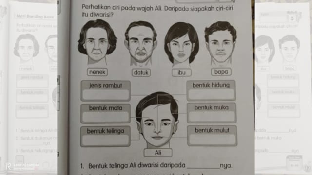马国小二作业教学生辨别脸部特征 网嘲：培养法证员？