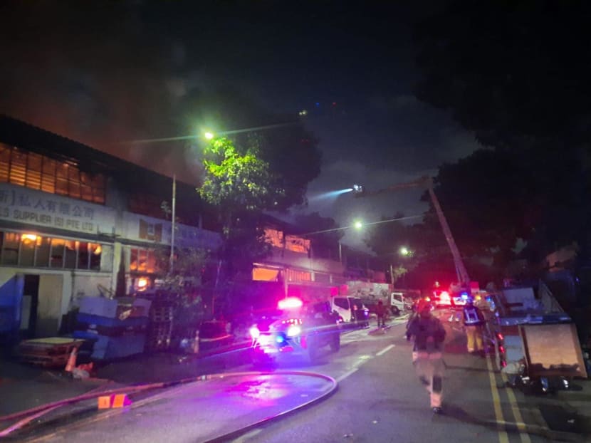 The scene of a fire at Block 1049, Eunos Avenue 6 on April 2, 2024.