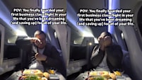 Man Gets Emotional On His First Business Class Flight, Fulfilling A Lifelong Dream That He's Been Saving Up For