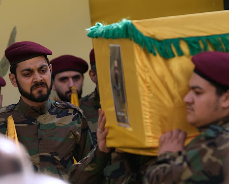 Crowds in Beirut suburbs mourn Hezbollah commander killed in Israeli strike