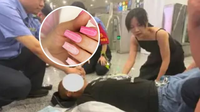 旅客在高铁倒地 女护士忍痛咬掉穿戴甲救一命