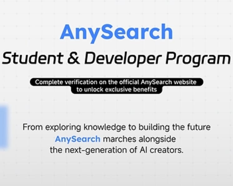AnySearch Launches Student & Developer Program to Support Next-Generation AI Builders