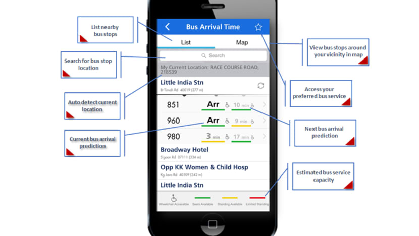 MyTransport.SG app shows space availability on buses, improved arrival times