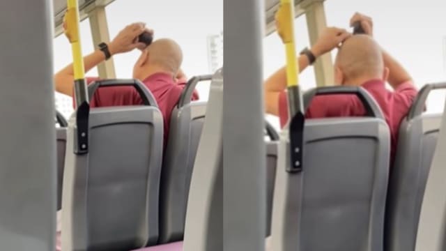 光头男巴士上剃头20分钟 网民看傻直呼超恶心