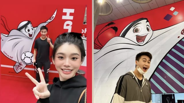 奚梦瑶、何猷君飞卡塔尔看世界杯　晒合照久违秀恩爱