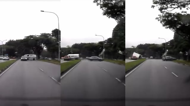 勿洛北路小货车撞到对面车道 三人受伤送院