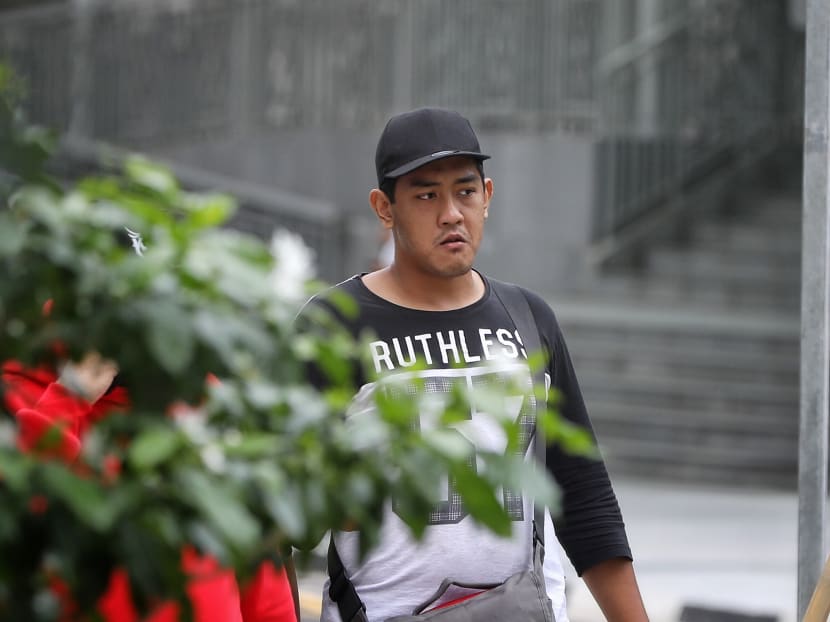 Muhammad Nur Shafiq Omar, pictured outside the State Courts on Jan 15, 2019, had a history of peeping at women in toilets, the court heard.