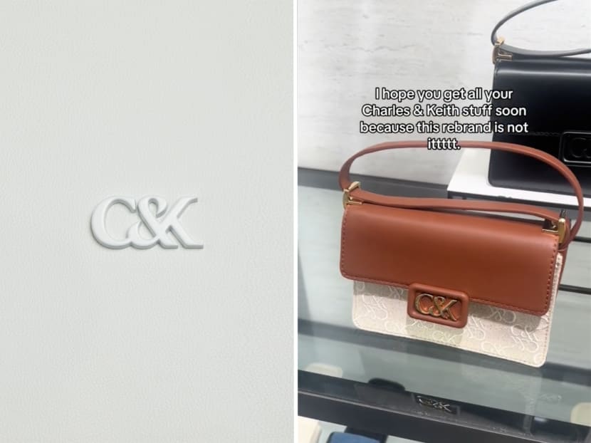 A new emblem (left) recently launched by Singaporean fashion brand Charles & Keith has stirred up controversy among fans and online users.