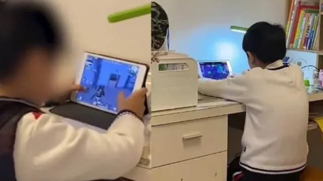 中国男童沉迷游戏不读书 父母让他休学打游戏反制成功