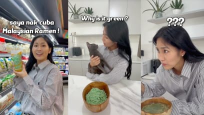 Japanese TikToker Mistakes Green Jelly Used In Cendol For Noodles, Cooks It With Garlic & Beansprouts