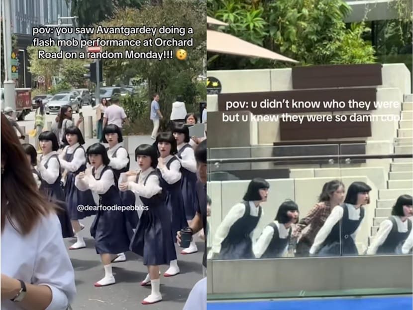 Viral Japanese dance group Avantgardey seen dancing at Orchard Road on Feb 2