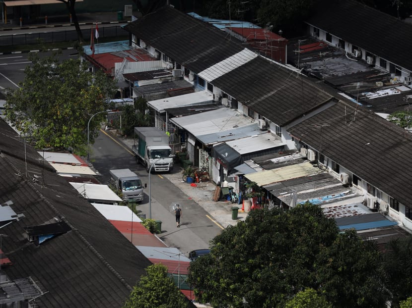 Private terrace houses along Geylang Lorong 3.