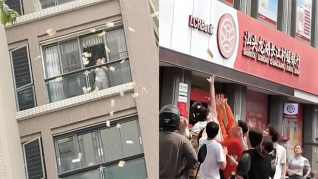 广东女子受亲属病重打击 高楼抛撒据称逾百万港币 