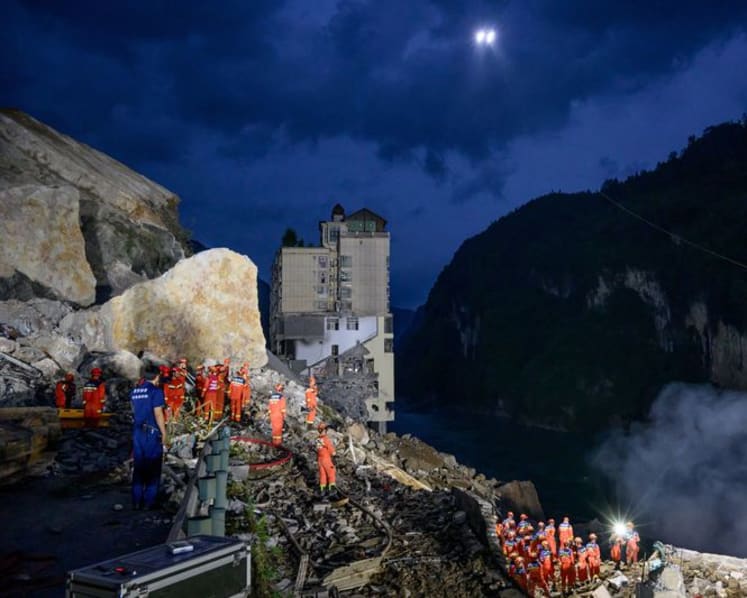 Rescuers race to find survivors after landslide in southwest China's Chongqing