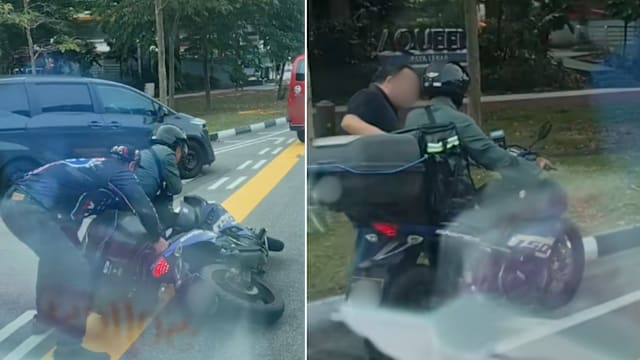 年长骑士路上意外摔倒 所幸获热心人相助