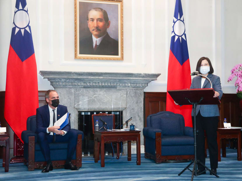 Led by French MEP Raphael Glucksmann (left), the group has been described as the first "official" delegation to Taipei from the European Parliament despite Chinese opposition.