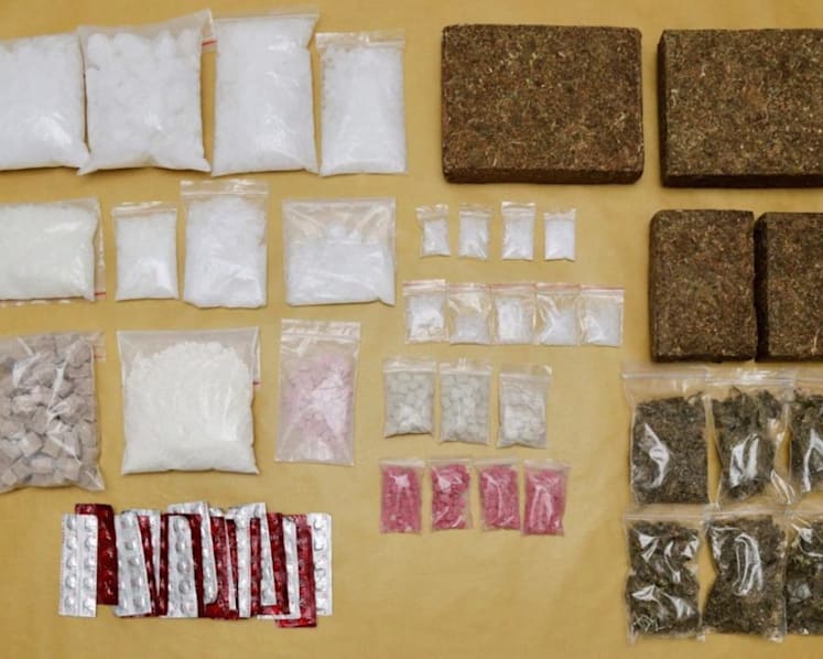 3 men arrested, nearly 9kg of drugs worth about S$726,000 and cash seized in raid