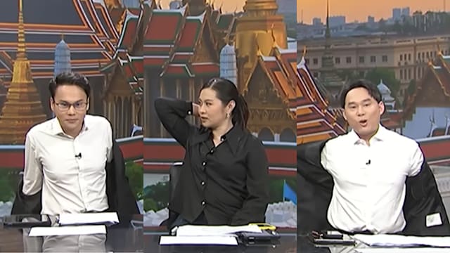 配合政府节能号召 泰国三主播节目中脱外套