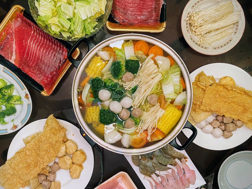 Chew Thiam Huat, who threw food from a steamboat eatery over a car, pleaded guilty to one charge each of behaving in a disorderly manner and committing a rash act that endangered others’ life or personal safety.