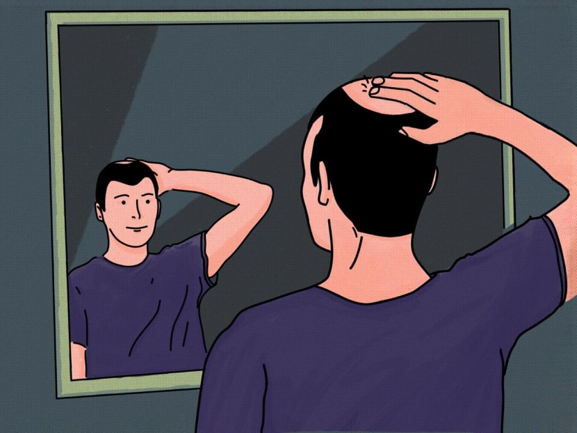 "Does having less hair make me any less of a man?" wonders the author.