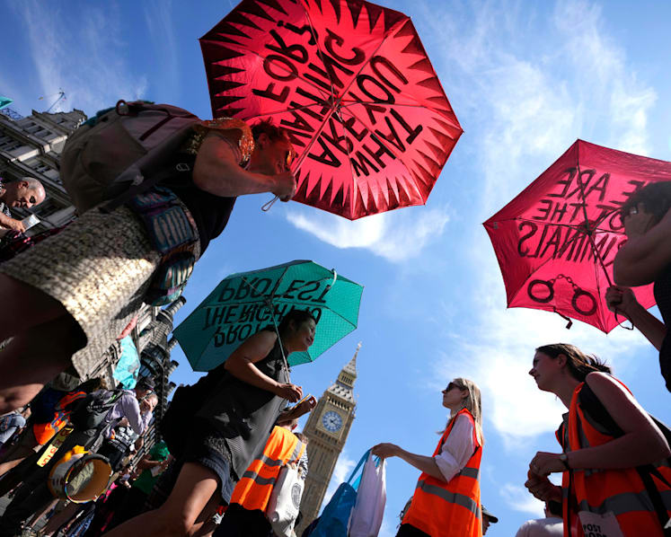 Protesters in UK decry climate change after record heatwave