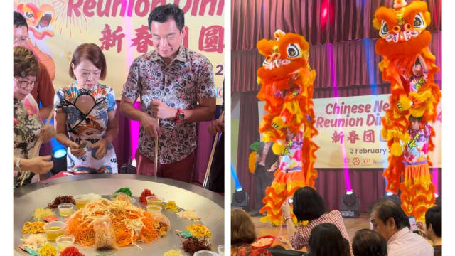 1.1米鱼生盘迎新年 女皇镇居民捞个“龙年富贵“！
