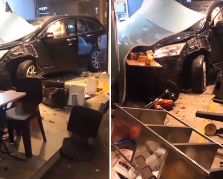 43-year-old man arrested for suspected drink-driving after car crashed into Geylang shop, 1 person taken to hospital