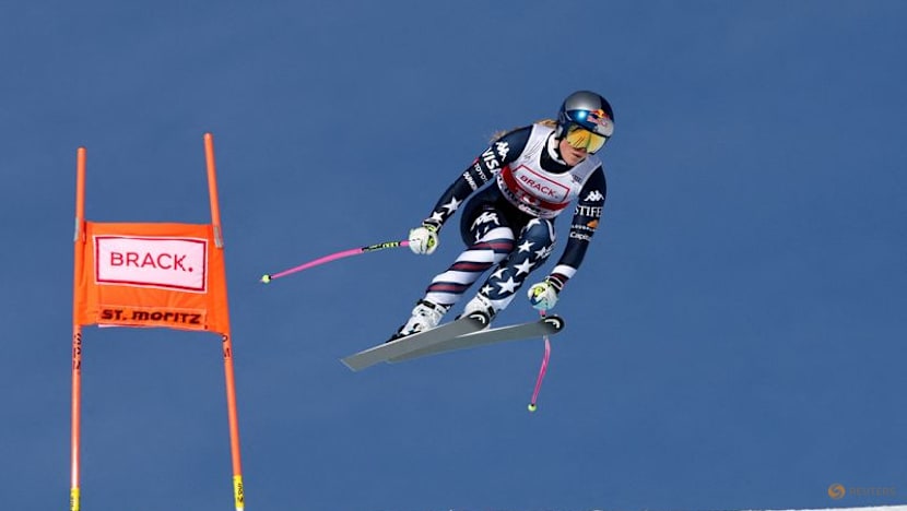 Alpine skiing-Vonn wins again at 41 to make history in St Moritz downhill