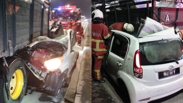 轿车疑似追撞罗厘 马国男子夹困死亡