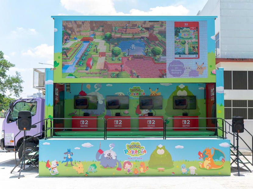 There'll be a Pokemon truck with Switch 2 game stations and sofas around Singapore till June