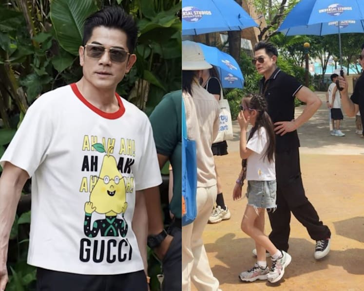 Aaron Kwok spotted by fans in Singapore with family at USS, the zoo