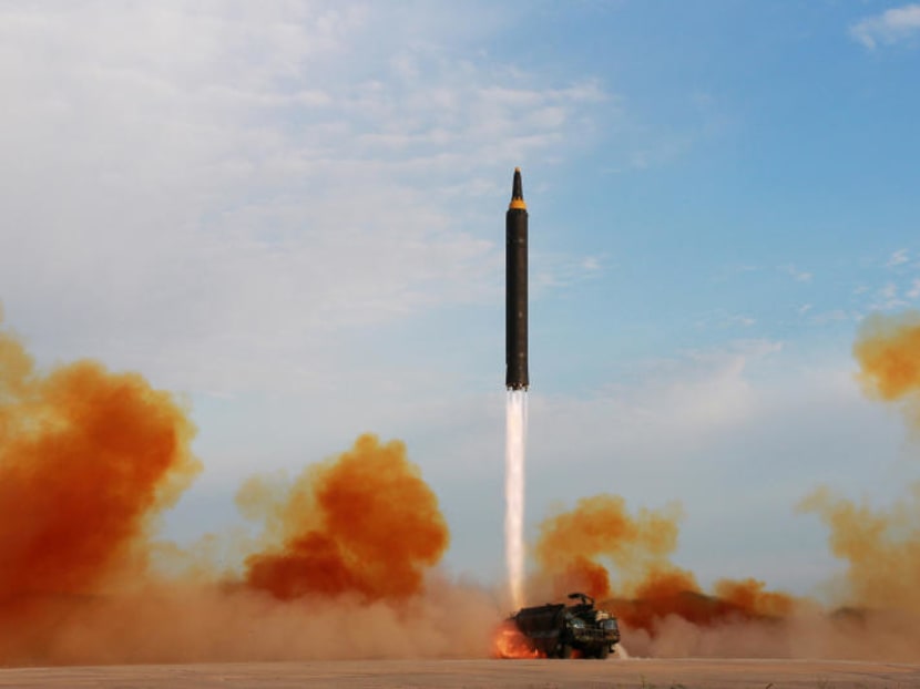A North Korean Hwasong-12 ballistic missile being launched. Photo: Reuters