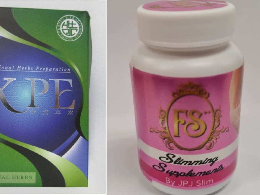 Traditional Herbs Preparation XPE (left) and FS++ Slimming Supplements By JPJ Slim (right) were found to contain ingredients that can cause serious effects. Traditional Herbs Preparation XPE (left) and FS++ Slimming Supplements By JPJ Slim (right) were found to contain ingredients that can cause serious effects.
