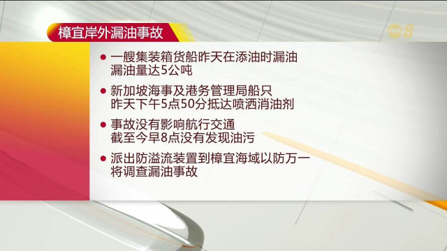 两船只在添油作业时发生漏油 事件没有对航行交通造成影响