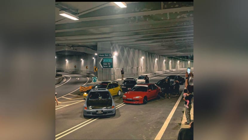 Police investigating incident of Honda Civic cars parked along public road for photo shoot