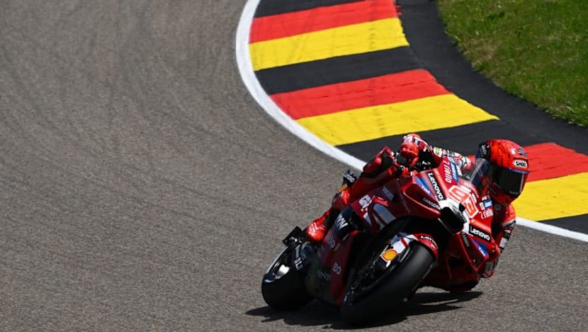 Marquez snatches German MotoGP pole with new lap record, Bezzecchi crashes again