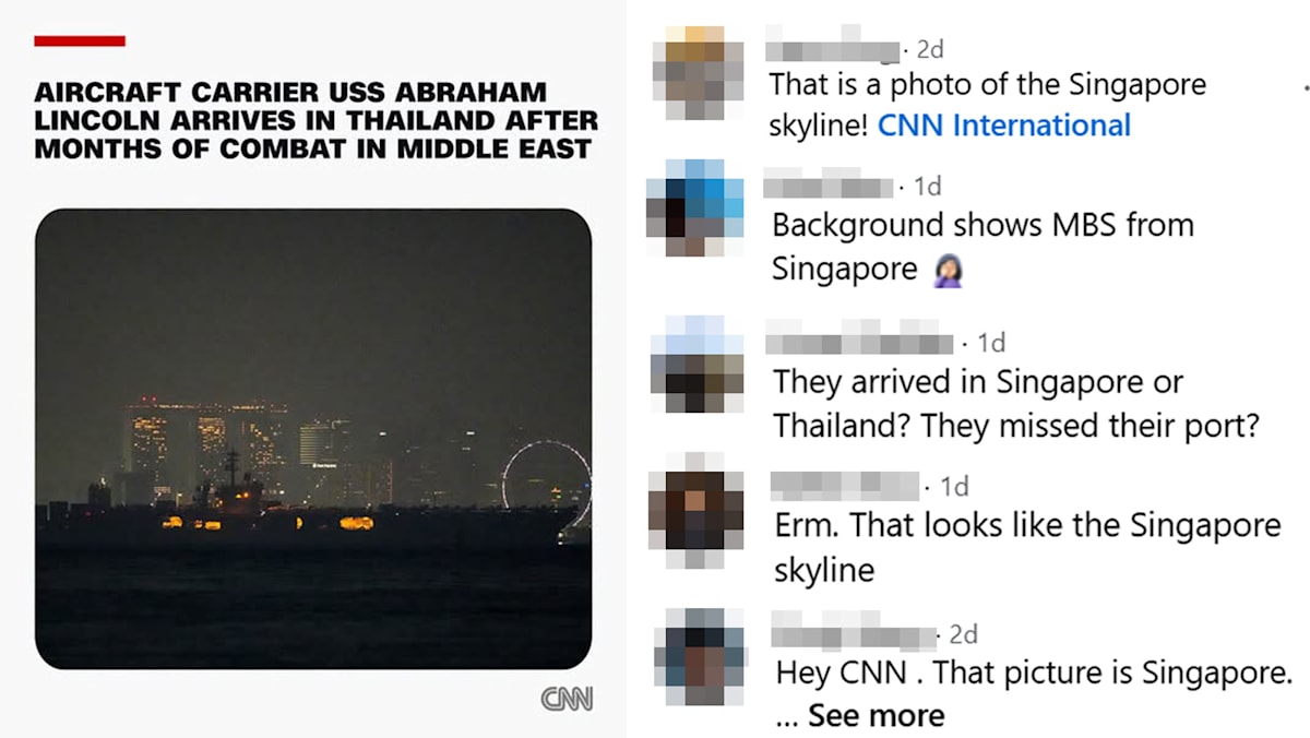 “That's Singapore!”: Netizens Question CNN's Pic For Story On US Aircraft Carrier's Arrival In Thailand