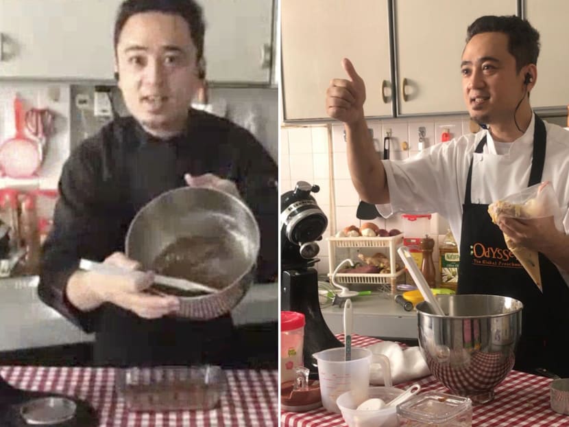 Odyssey The Global Preschool’s executive chef Mohamed Khaled Shrafodden conducts baking and cooking workshops for parents via video conferencing app Microsoft Teams.