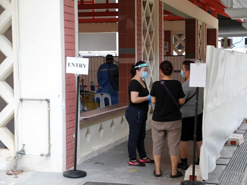 Covid-19 swab testing at Block 125A Bukit Merah View for stallholders of 116 Bukit Merah View, on June 14, 2021.