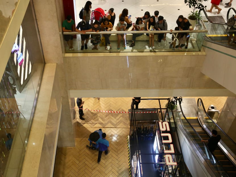 The man had apparently fallen from the third floor of Ngee Ann City.