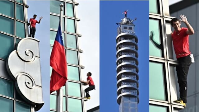 美国男子徒手攀登台北101成功登顶  现场民众惊呼“光看就心脏痛”　