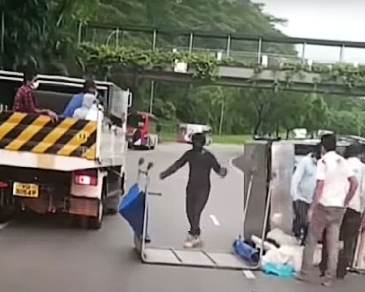 10 men taken to hospital after accident on Upper Bukit Timah Road; second lorry crash in 4 days