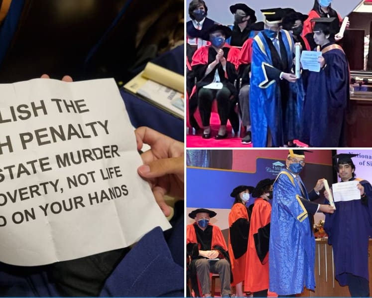  Police ‘looking into’ report of NUS student who flashed anti-death penalty notice at graduation ceremony