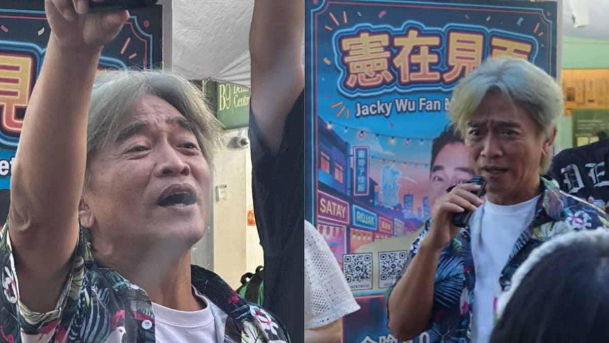 MC Đài Loan Jacky Wu bất ngờ tổ chức gặp gỡ fan tại chợ đêm Clementi Singapore (Ảnh: YouTube/Mic's Video Station)