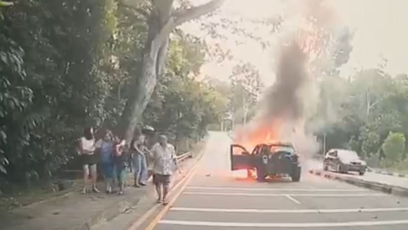 23-year-old motorcyclist taken to hospital after accident along Eng Neo Avenue