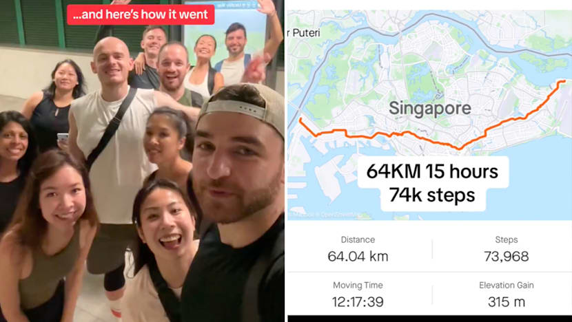 #trending: 'Enough exercise for 2 years' — group treks 64km in 15 hours from S'pore's west to east
