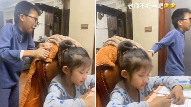 中国男孩主动教妹妹数学 结果气到崩溃大哭